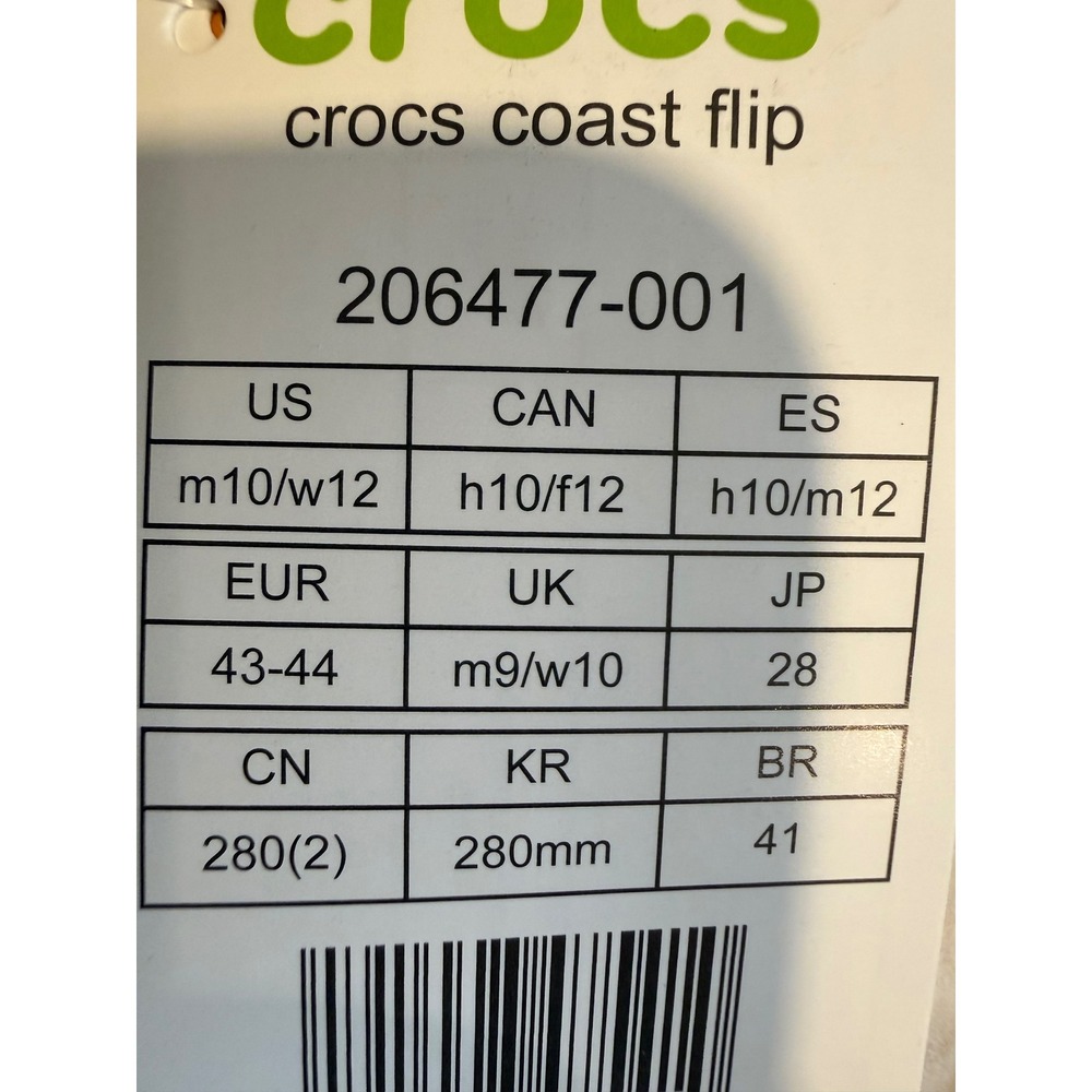 Crocs Coast Flip Black Sandals Mens 10 Womens 12 Thong Comfort 206477-001 NEW - Picture 4 of 4